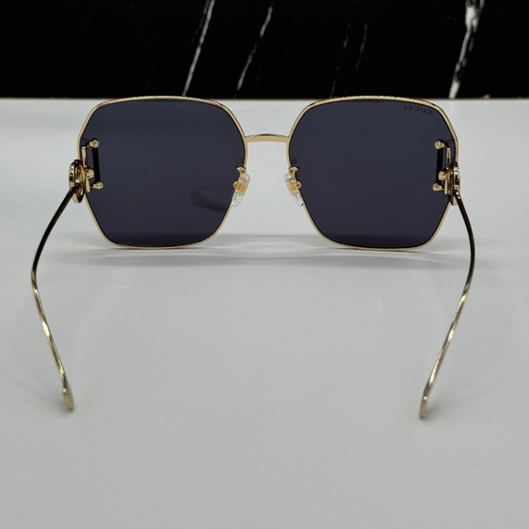 NEW GG1207SA 002 GUCCI GOLD GREY SQUARE WOMEN GUCCI SUNGLASSES - Picture 10 of 16
